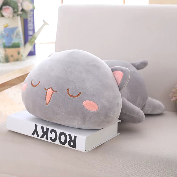 Sleepy Kitty Plush (Grey)